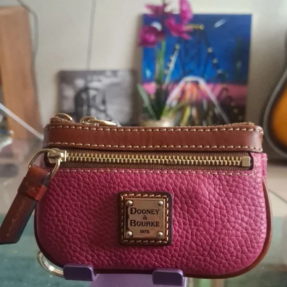 Dooney & Bourke Pebble Grain Coin Case-Hot Pink💓 - Picture 5 of 5